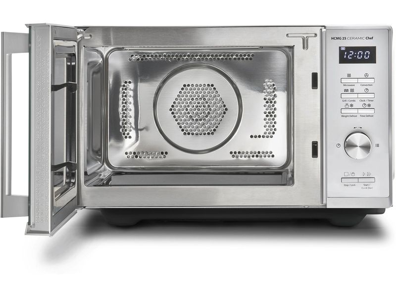Caso Mikrowelle mit Grill HCMG 25 Ceramic Chef Silber 3 in1 Design-Mikrowelle