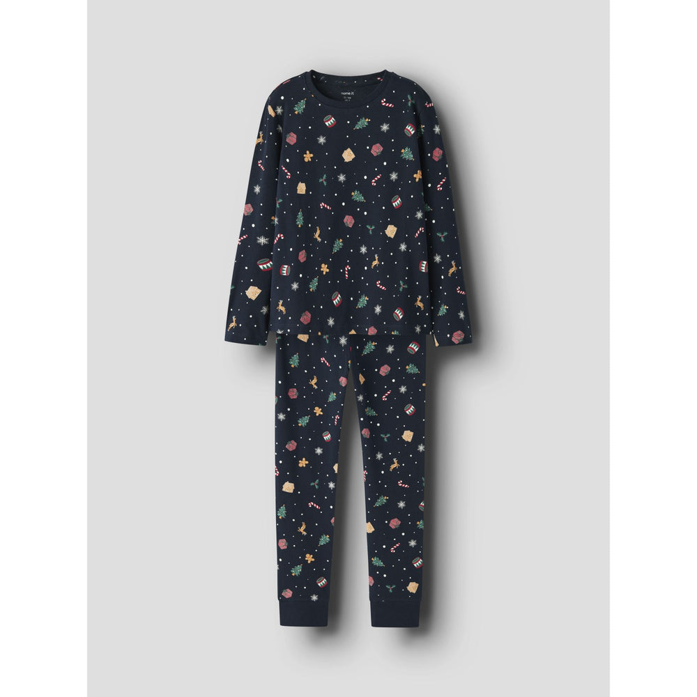 Køb Name It Jule Nattøj sæt Navy Blazer Xmas AOP