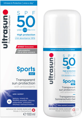Ultrasun Sports Gel Solaire Transparent IP50 Flacon 100ml