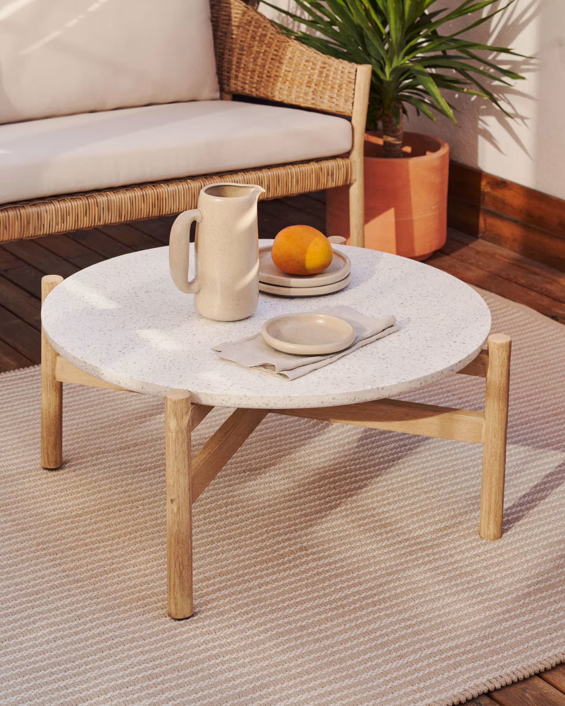 Kave Home Loungetisch POLA 88 cm naturfarbig