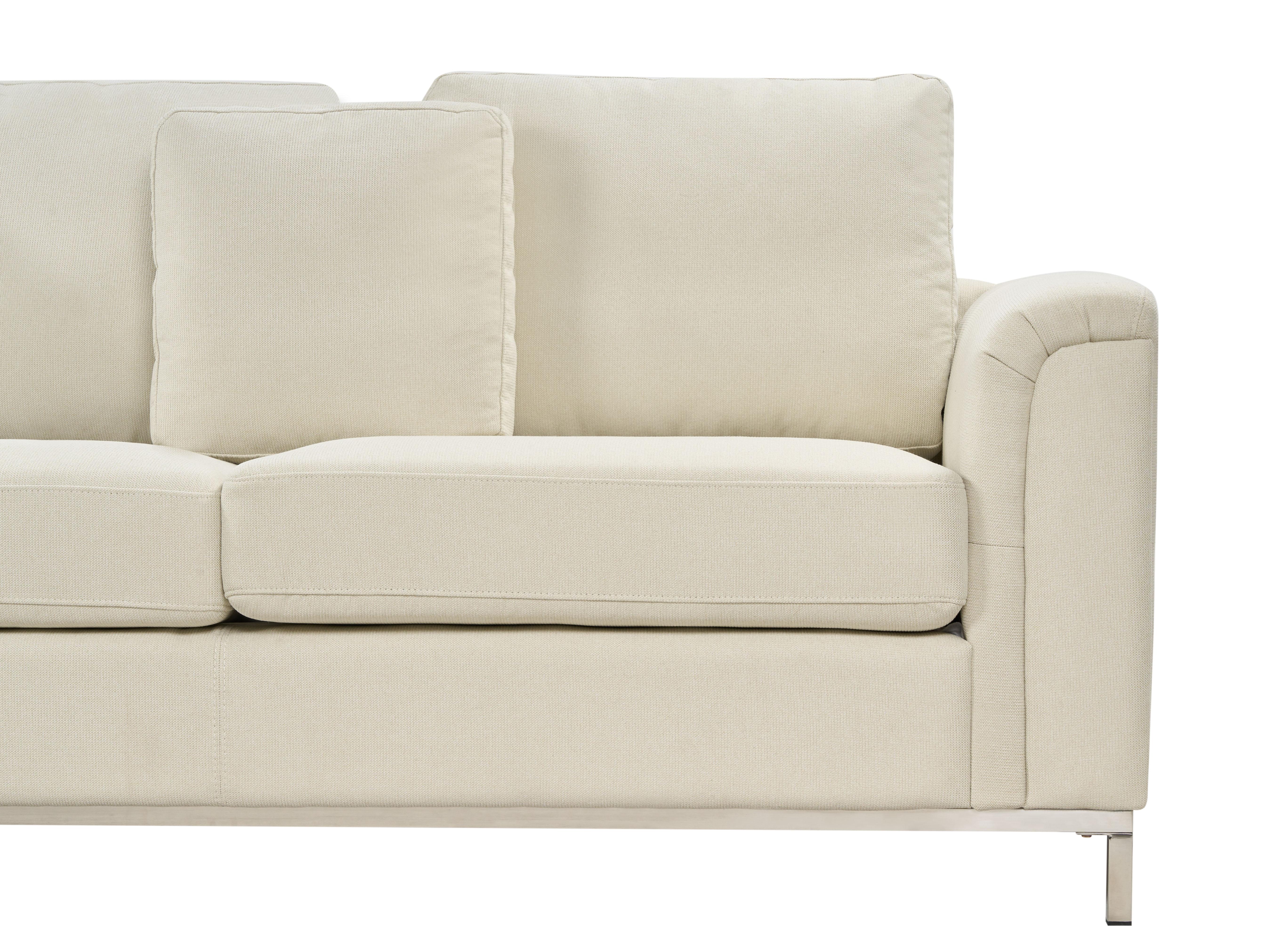 Hoekbank 5-zits OSLO Stof Beige met ottomaan rechtszijdig