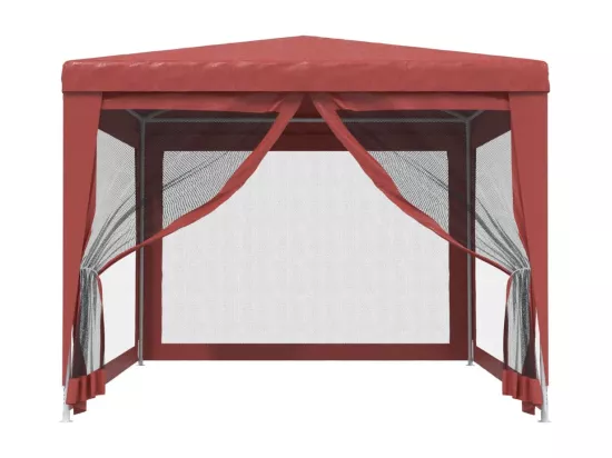 Tente de fête avec 4 parois latérales en maille Rouge 3x4m PEHD