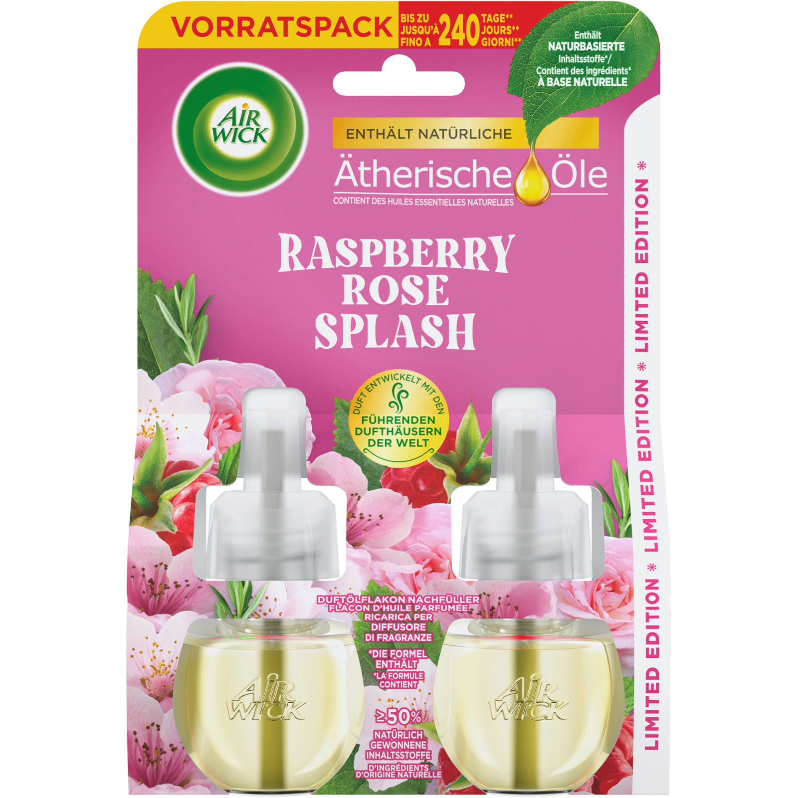 Airwick Duftstecker Raspberry Rose 2 x 19 ml Refil