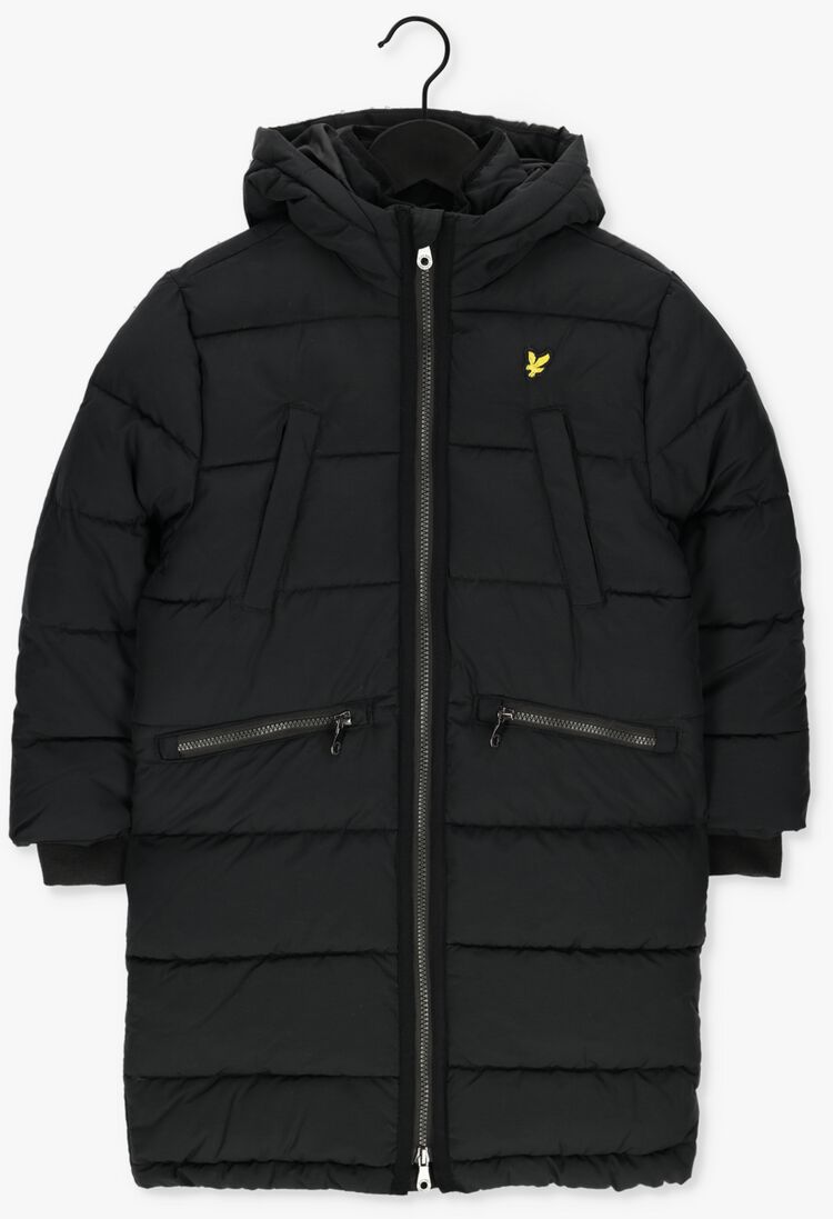 LYLE & SCOTT zwarte lyle & scott gewatteerde jas longline puffer coat