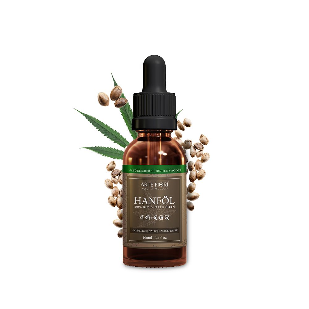 ARTE FIORI Bio Hanföl Gesicht kaltgepresst Vitamin E Retinol Öl Naturkosmetik