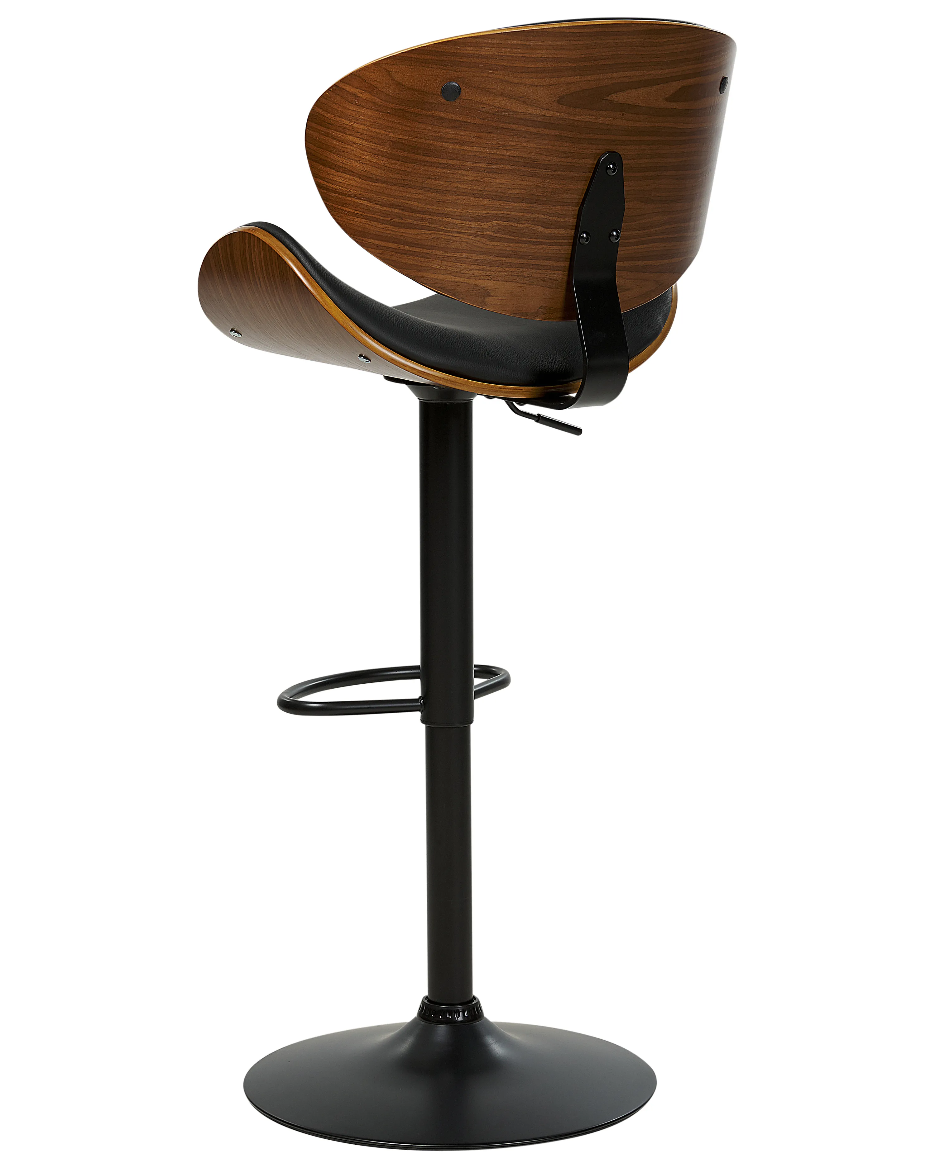 Set van 2 barstoelen ROTTERDAM II Kunstleer draaibaar Zwart