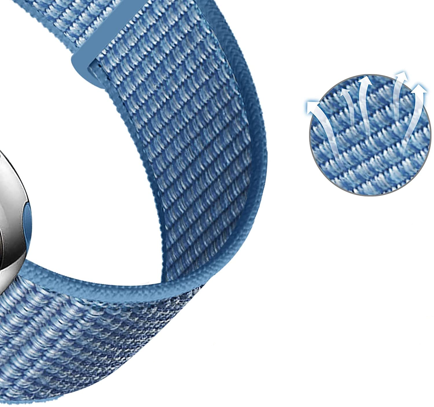Apple Watch (42/41/40/38 mm) Nylon Ersatz Armband mit Klettverschluss (Gelenkumfang: 170-215mm) - Blau