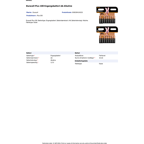 Duracell Plus AA batterier 16-pak