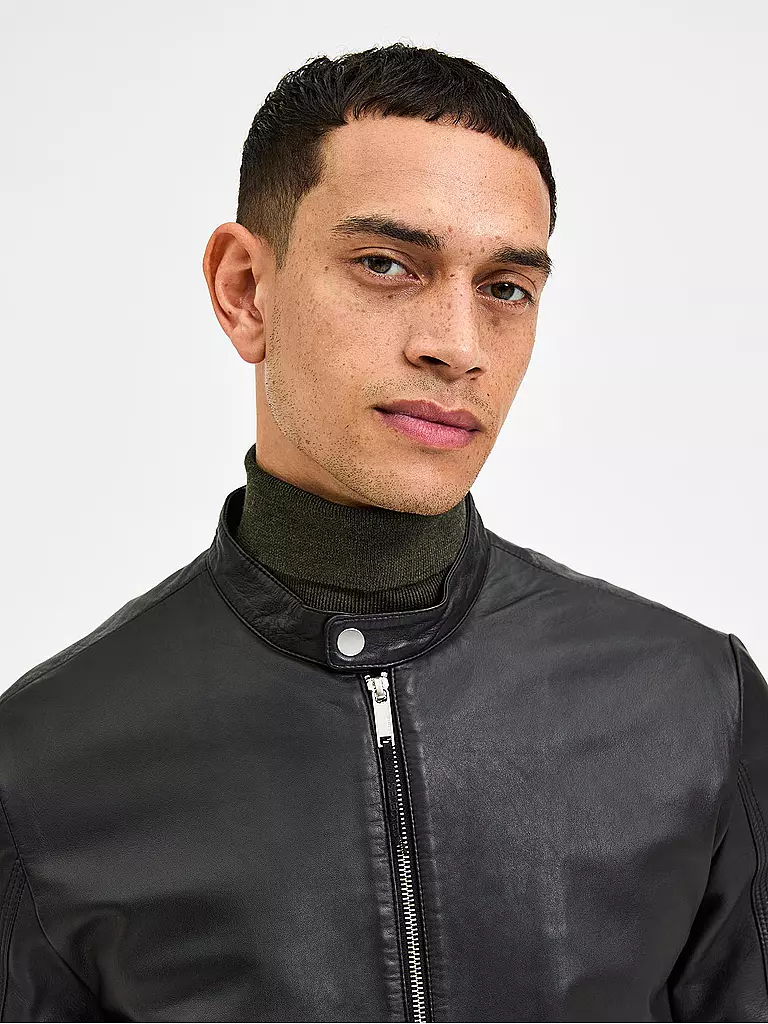 SELECTED Lederjacke SLHARCHIVE schwarz