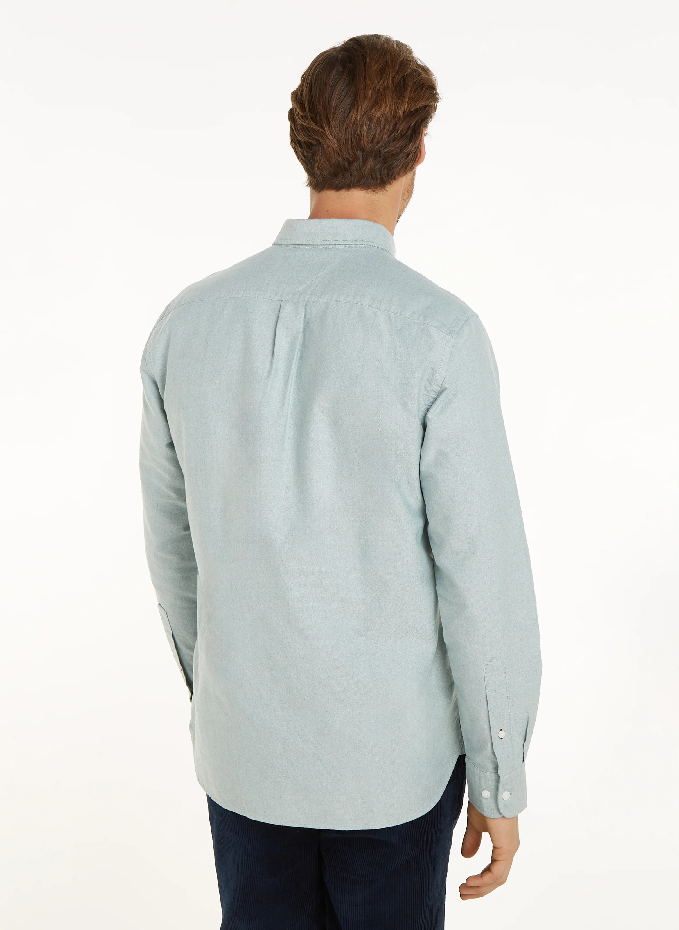 Chemise col américain en coton bio mélangé | Vert