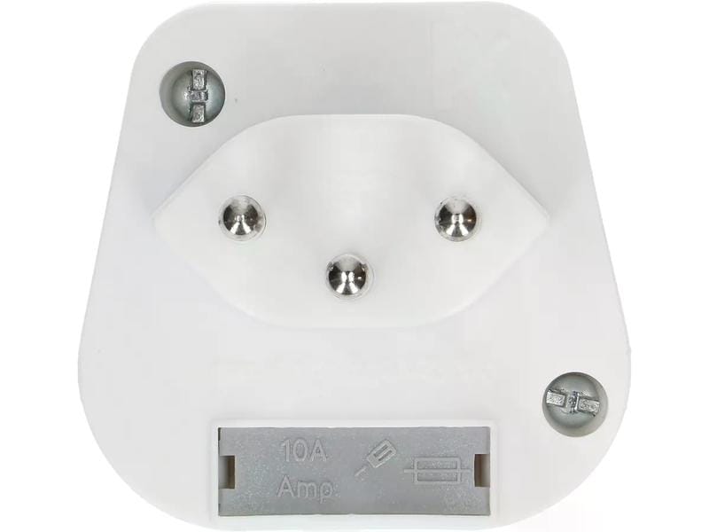 Max Hauri Reiseadapter GB – CH, Weiss Reise- und Übergangsstecker ermöglicht Verwendung von 3-poligen Geräten mit Schweizer-Stecker in Grossbritannien