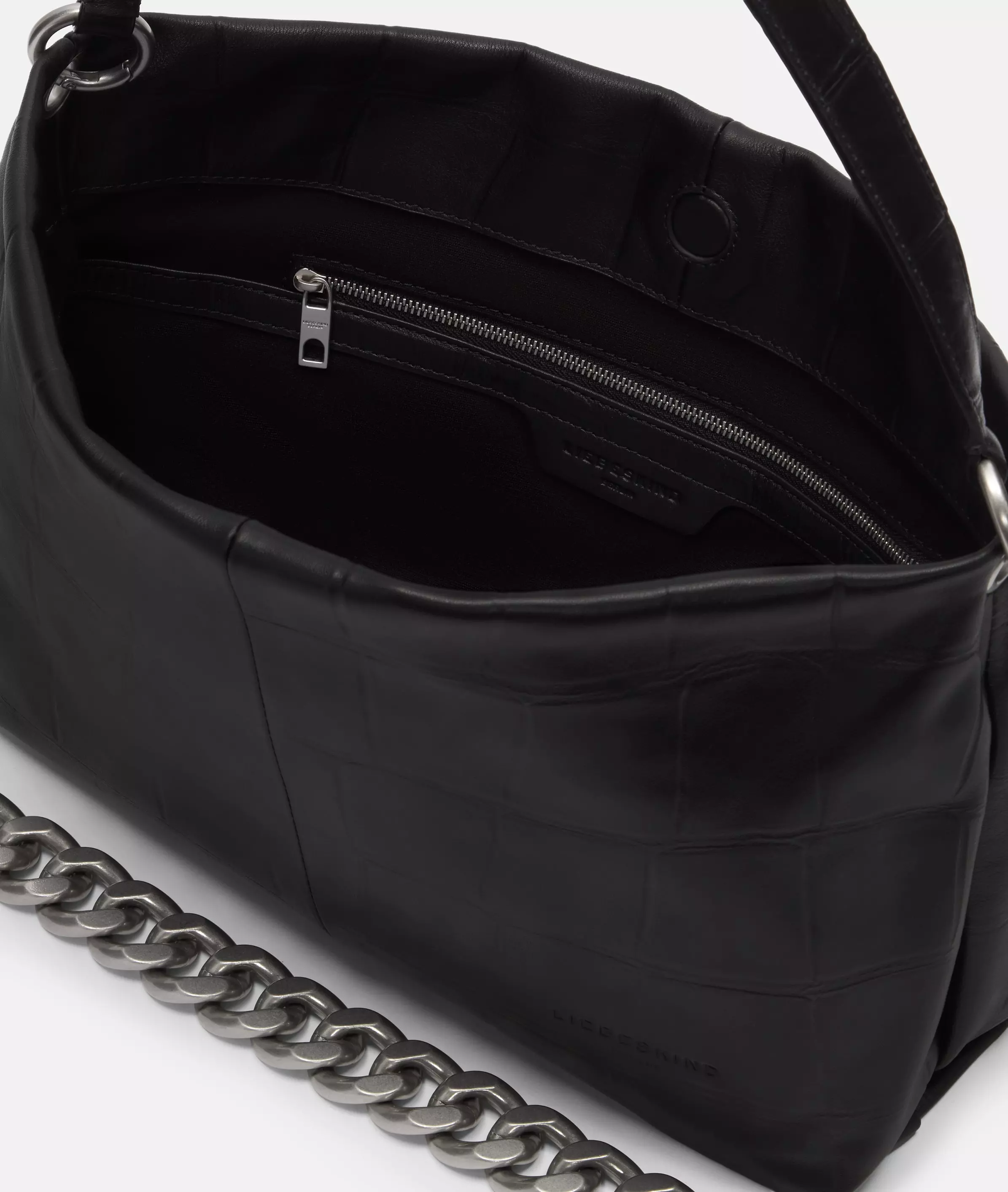 Crocodile Mira Hobo M Spacious hobo bag with crocodile embossing