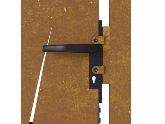 Portail de jardin 105x130 cm acier corten conception d'herbe