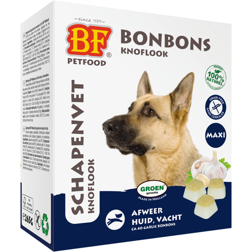 BF Petfood Schapenvet Maxi Bonbons Knoflook40 stuks