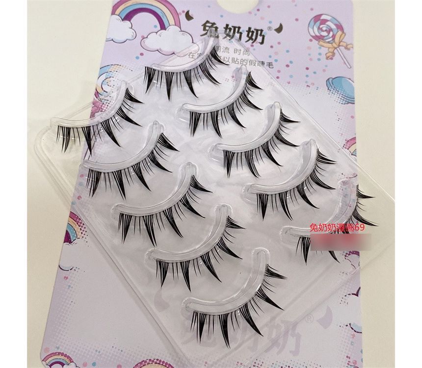 Mogugu - Set van 5 paar: Doll Eye Spiky valse wimpers