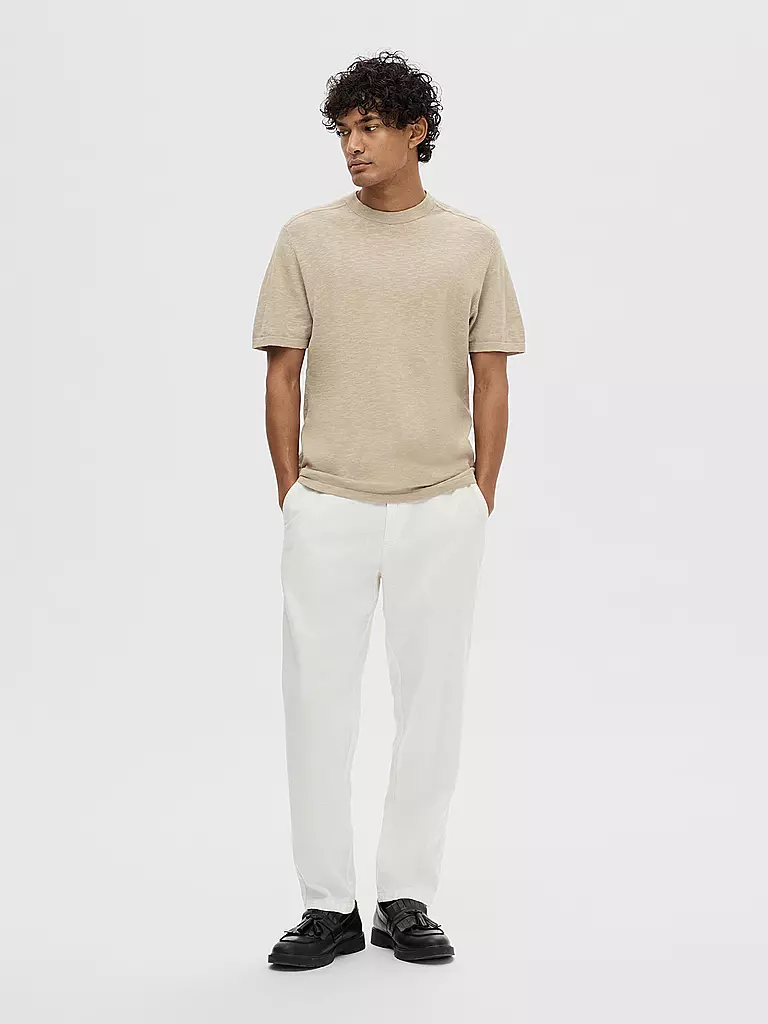 SELECTED T-Shirt SLHBERG beige