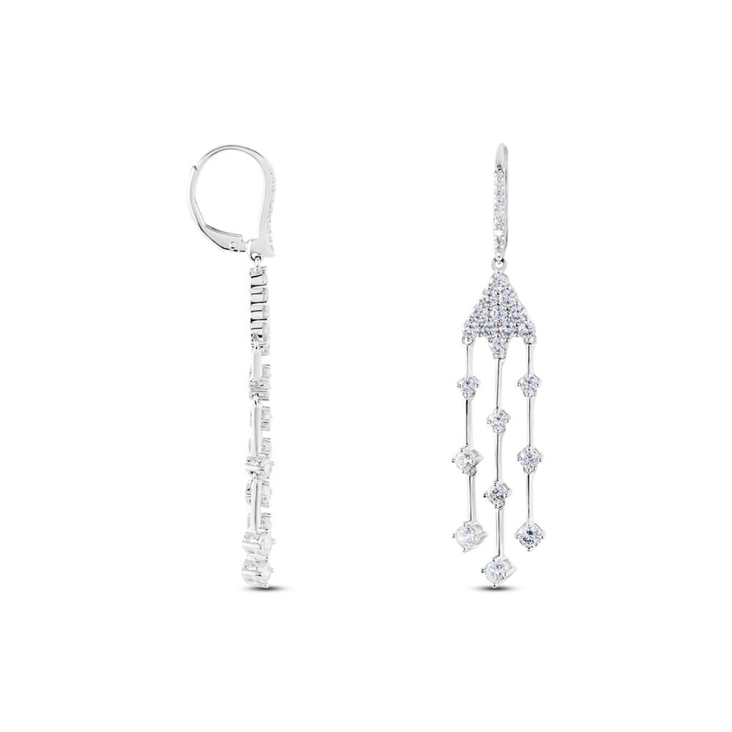 Boucles D'oreilles Pendantes Argent Blanc Wilford Oxyde