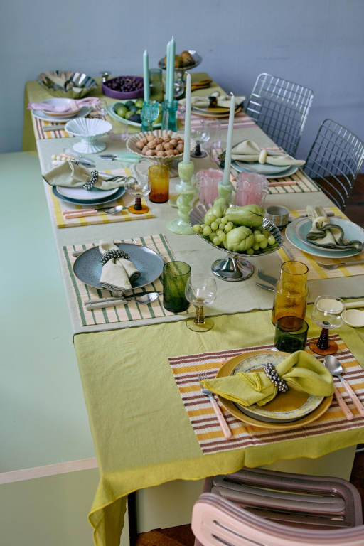 HKliving Ease tafelkleed 160x300 Citrus