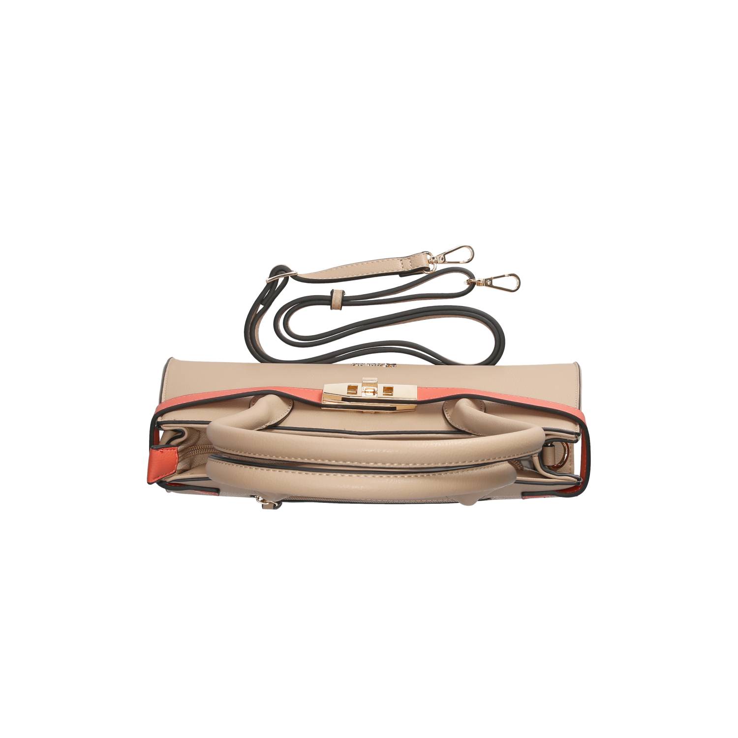 Kaerlek Schultertasche - taupe/coral