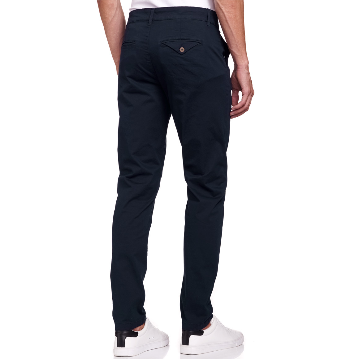 VanVaan Herren Chinohose in Unifarben dunkelblau