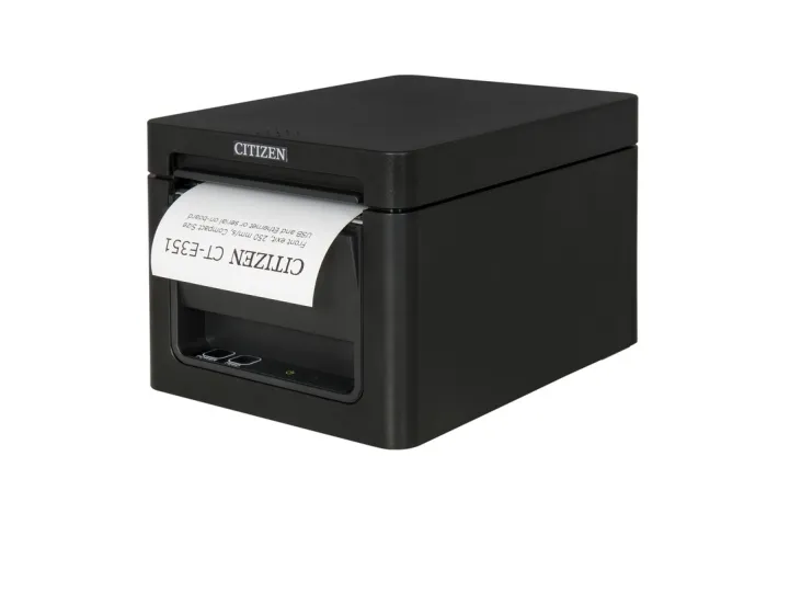 Citizen CT-E351 - Kvitteringsprinter - to-farvet (monokrom) - direkte termisk - Rulle (8 cm), Rulle (5,8 cm) - 203 dpi - op til 250 mm/sek. - USB, LAN - skærer - sort