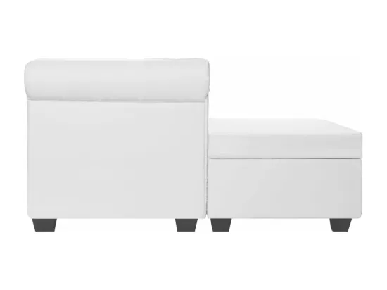 Canapé Chesterfield en forme de L cuir synthétique blanc