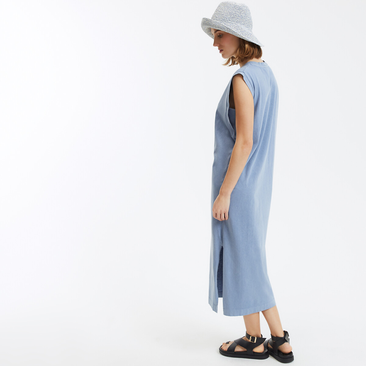COLEÇÕES LA REDOUTE<br>Vestido longo sem mangas estilo camiseta