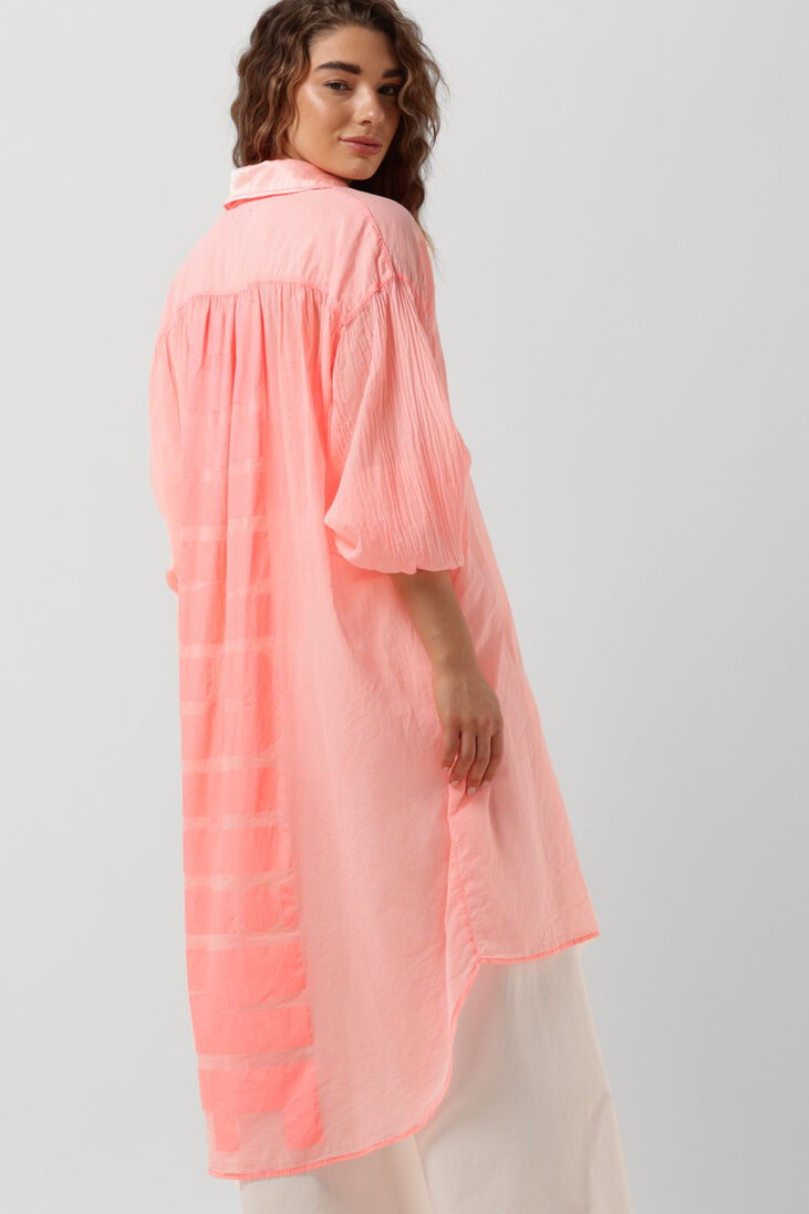 10DAYS roze 10days midi jurk shirt dress paris voile