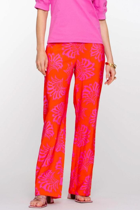 Geisha oranje dames broek