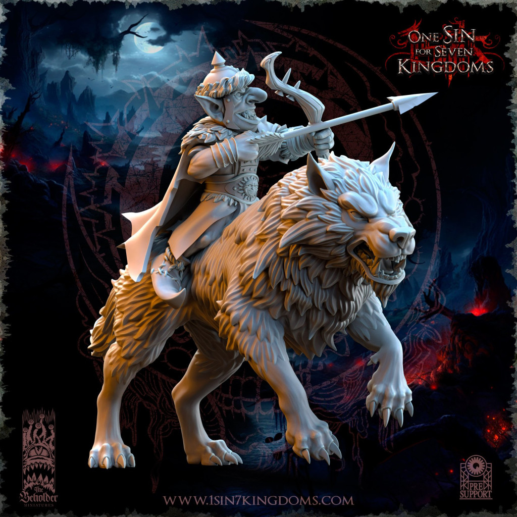 The Beholder Miniatures - Gobelins - Archers Chevaucheurs de Loups