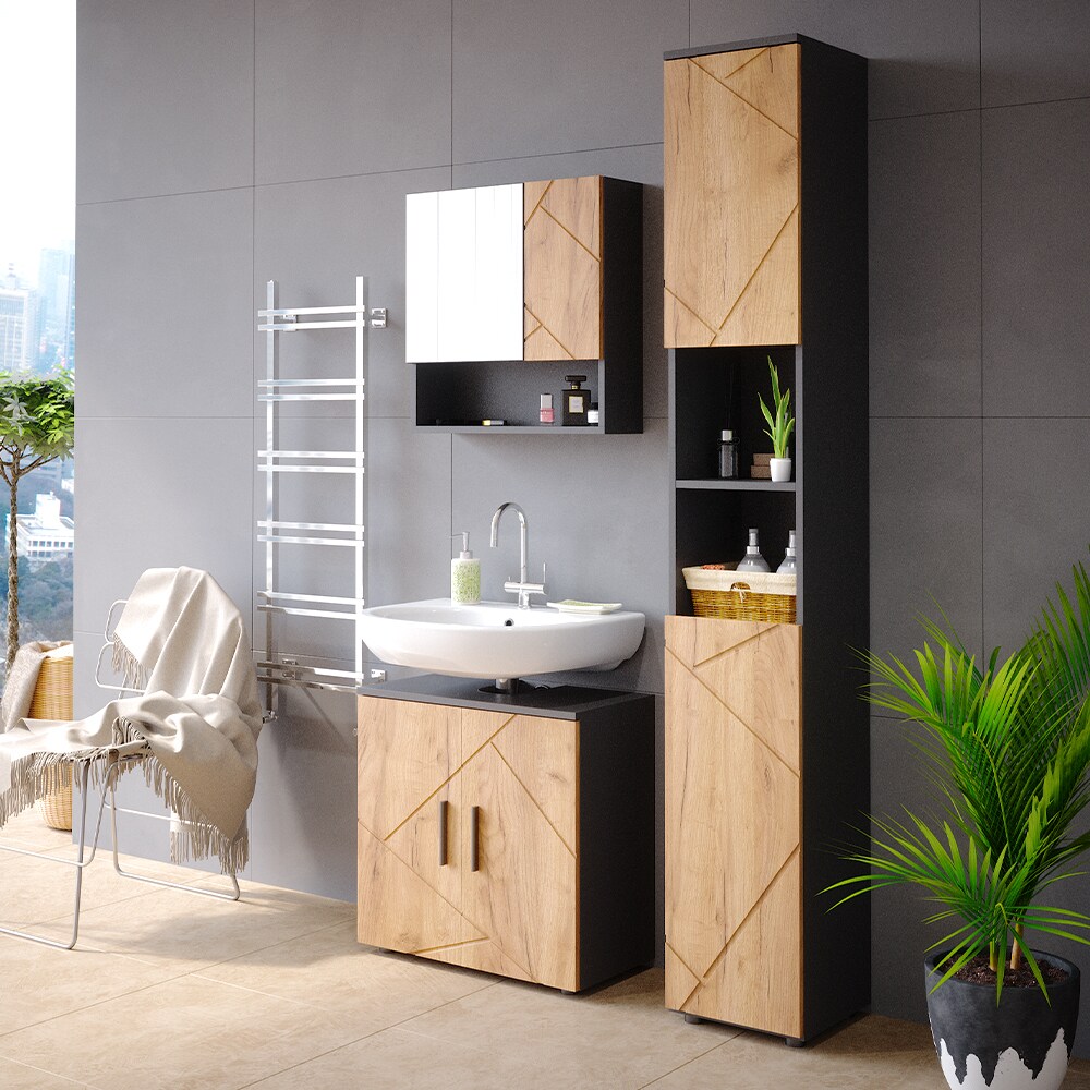 Vicco Badmöbel Set Badezimmermöbel Irma Spiegelschrank Unterschrank Hochschrank