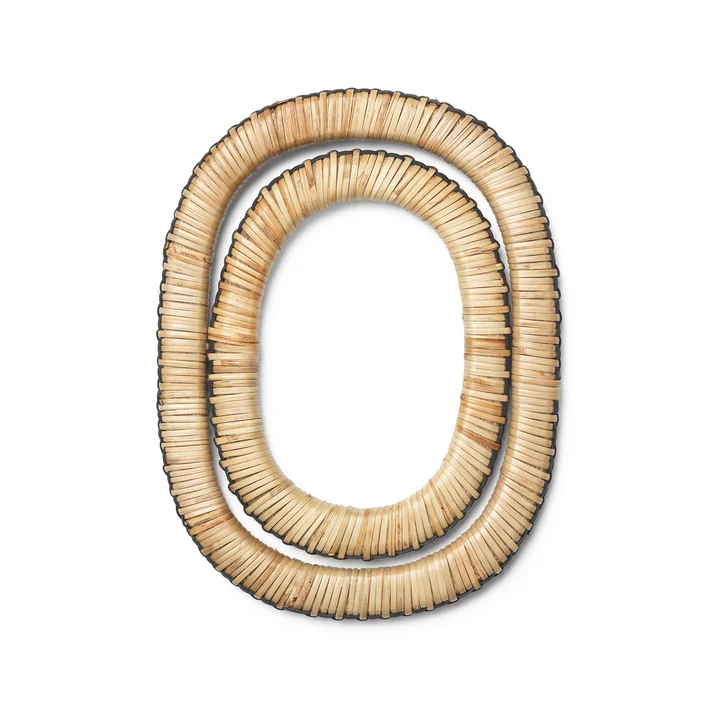 Ferm Living - Weave Untersetzer, natural / schwarz ( 2er-Set)