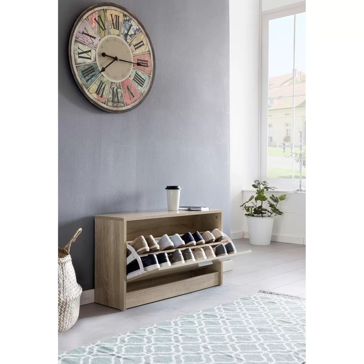 Schuhschrank Algeciras grau,Sonoma Eiche