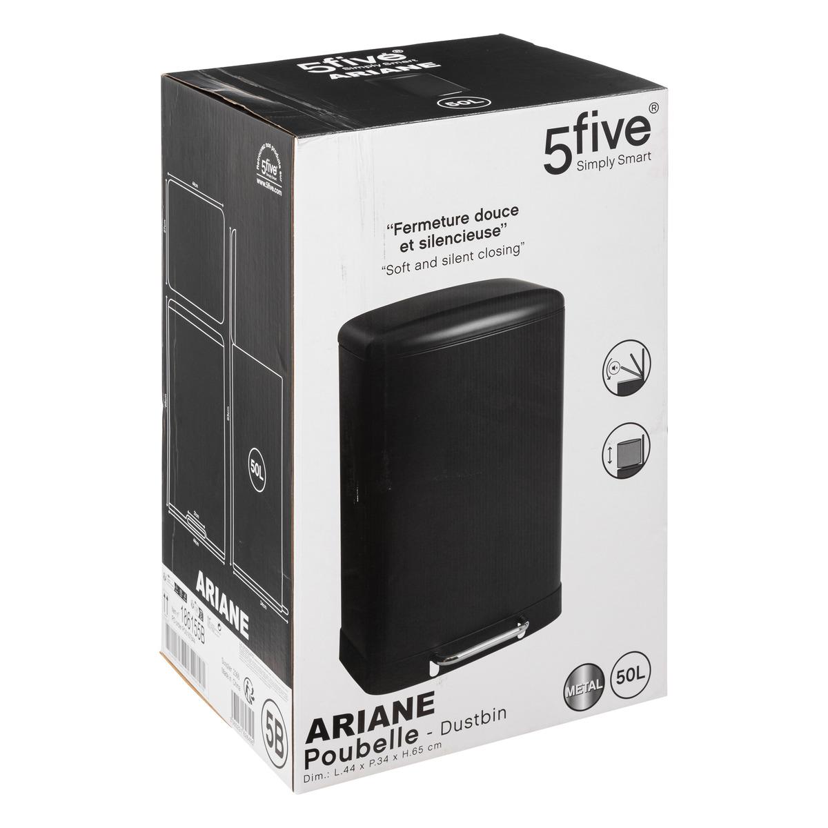 POUBELLE METAL 50L ARIANE NOIR