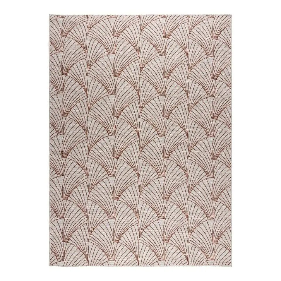 Interieur05 Buitenkleed Deco roest/wit - 290 x 200 cm