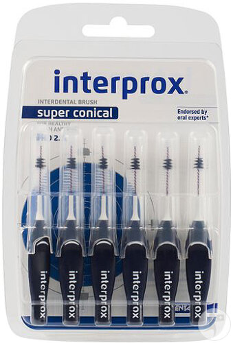 Interprox Brosettes Interdentaires Super Conical PHD 2,0 Bleu Foncé 6 Pièces
