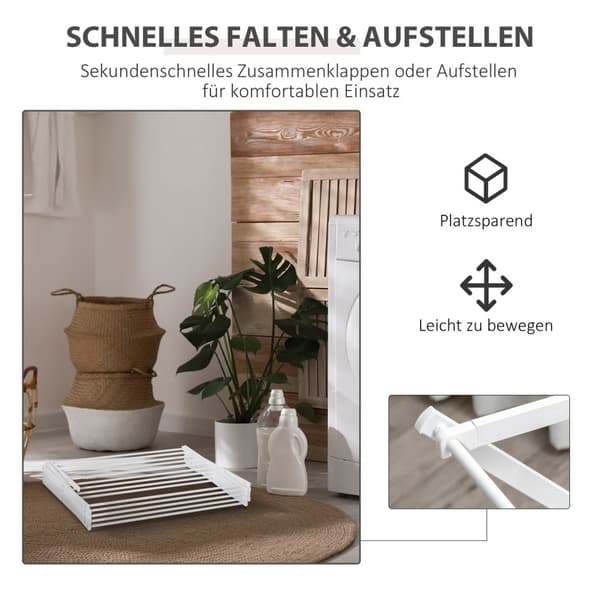 Sammenleggbar Klær Airer 8 Levels Tårntørker Metall Plast Hvit 74X35X144Cm