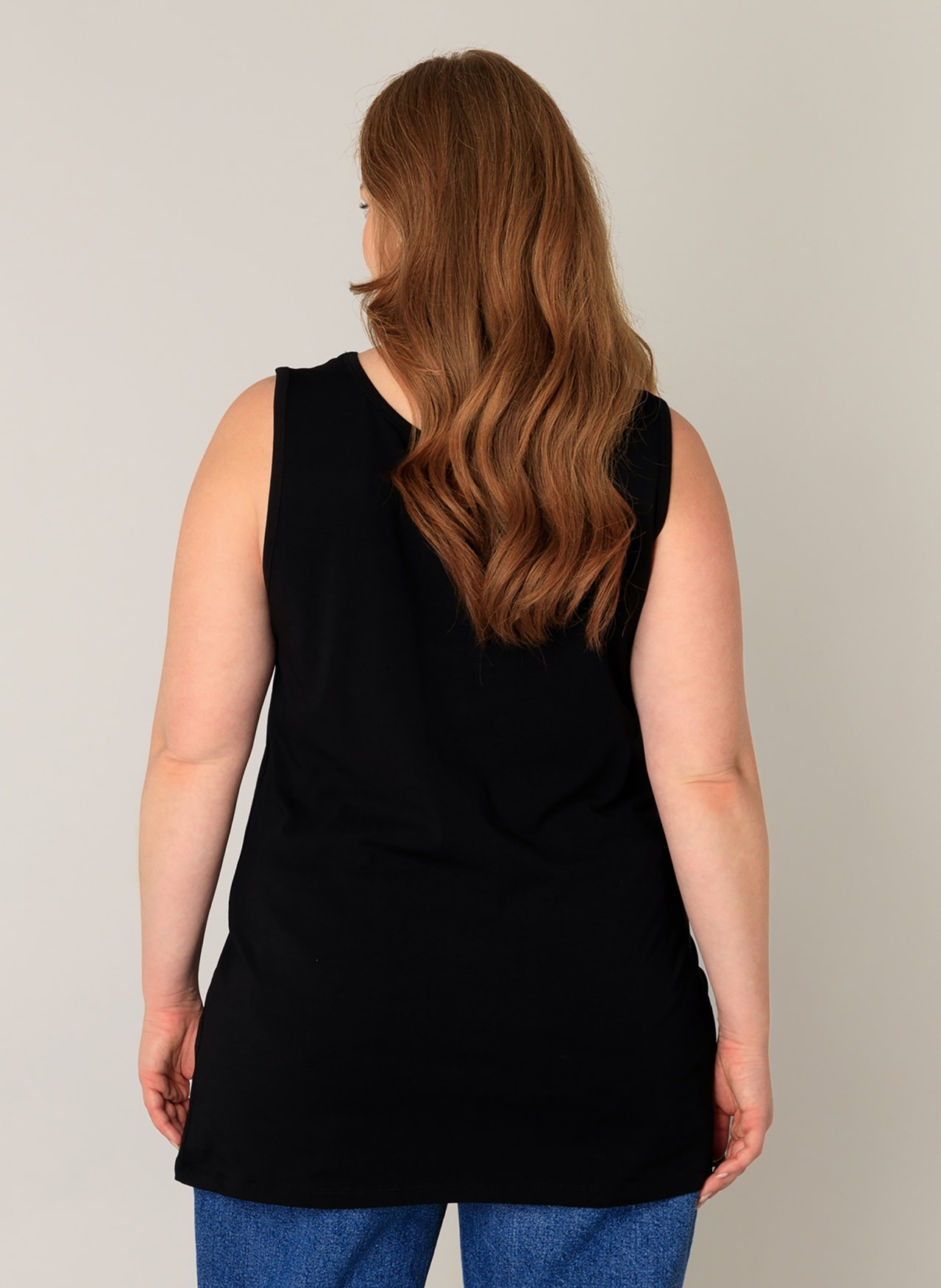 Base Level Curvy Longtop , mit weitem Rundhalsausschnitt