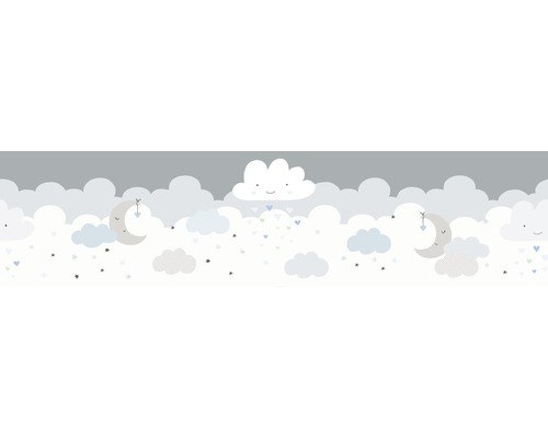 Zelfklevende rand 40374-4 Alleen rand Wolken Grijs 5 m x 15 cm