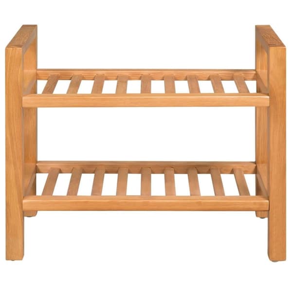 vidaXL Skostativ med 2 hyller 50x27x40 cm heltre eik