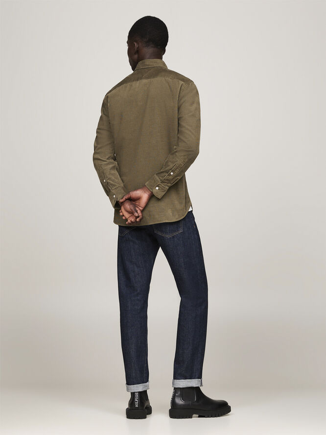 Tommy Hilfiger SOLID CORDUROY RF SHIRT Army green