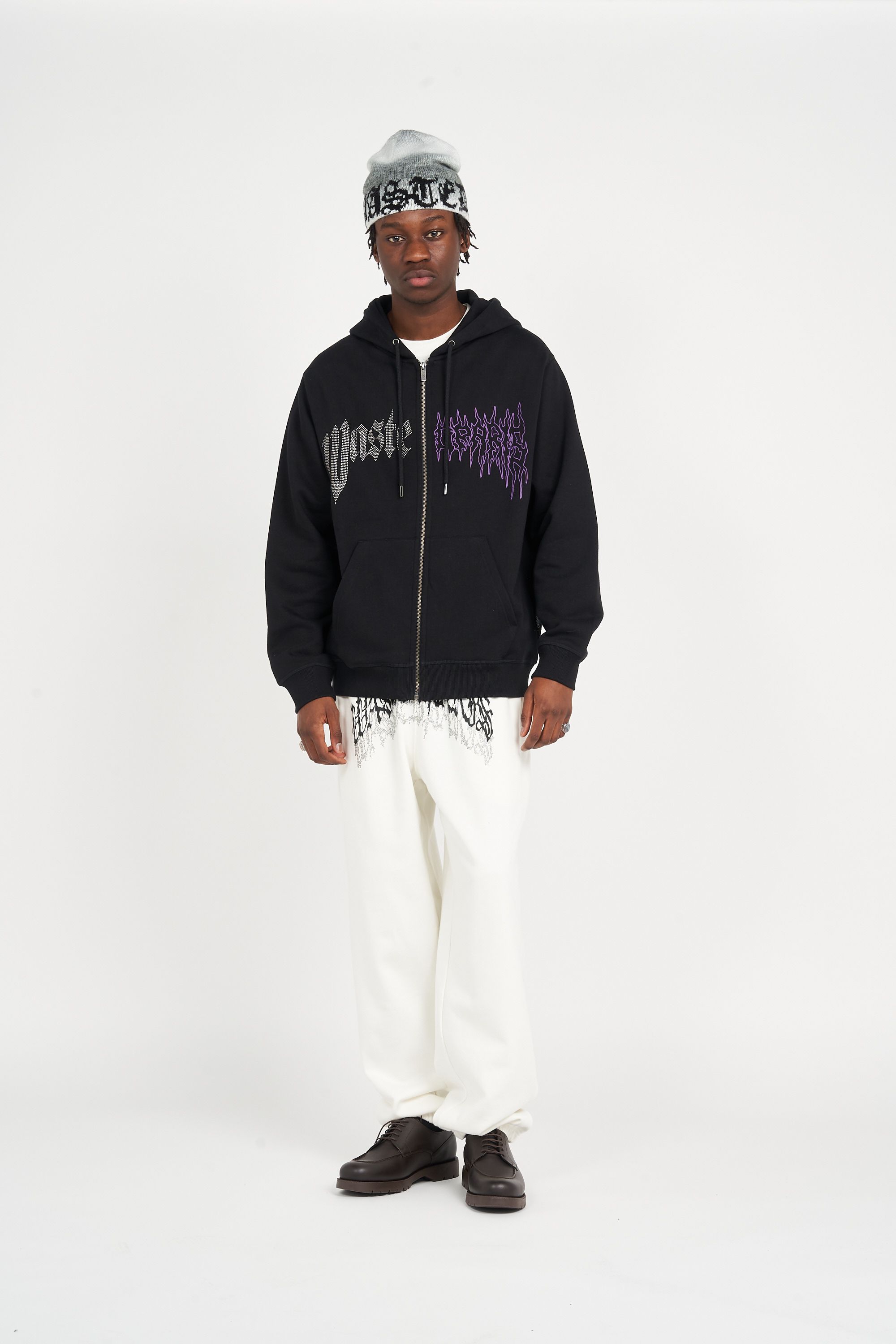 WASTED Hoodie zippé HOODIE ZIP CROWN PITCHER Noir