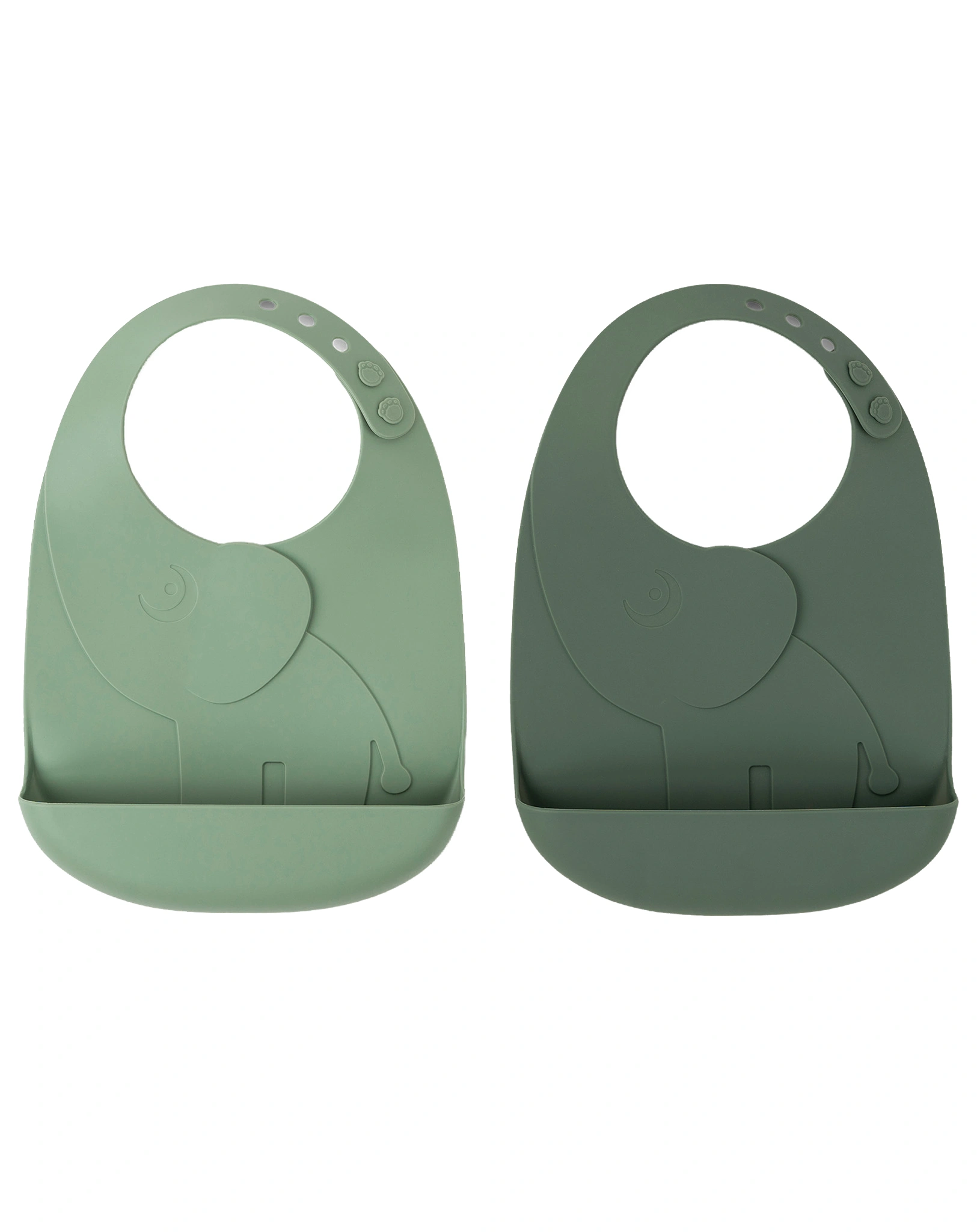 Silikon-Lätzchen PEEKABOO - ELPHEE 2er Pack in grün