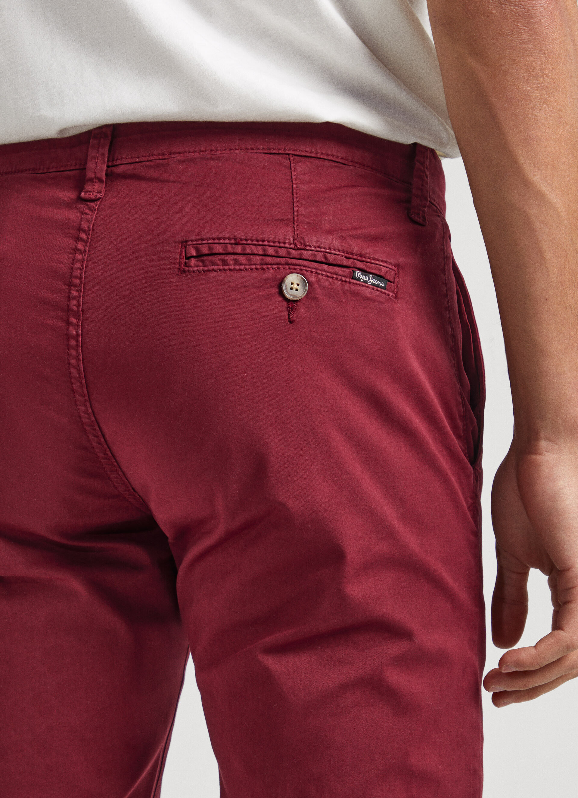 Calça chino CHARLY SLIM FIT - vermelho borgonha