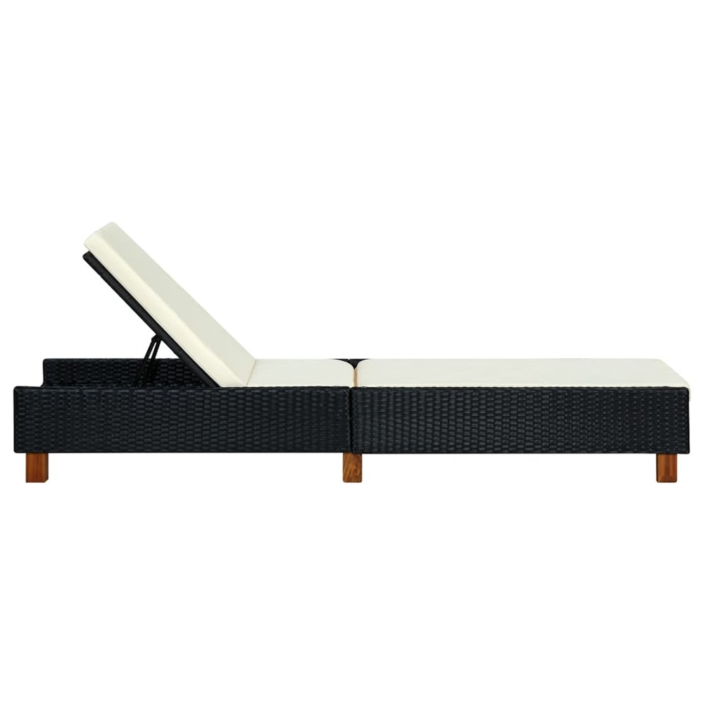 Transat avec coussin résine tressée noir