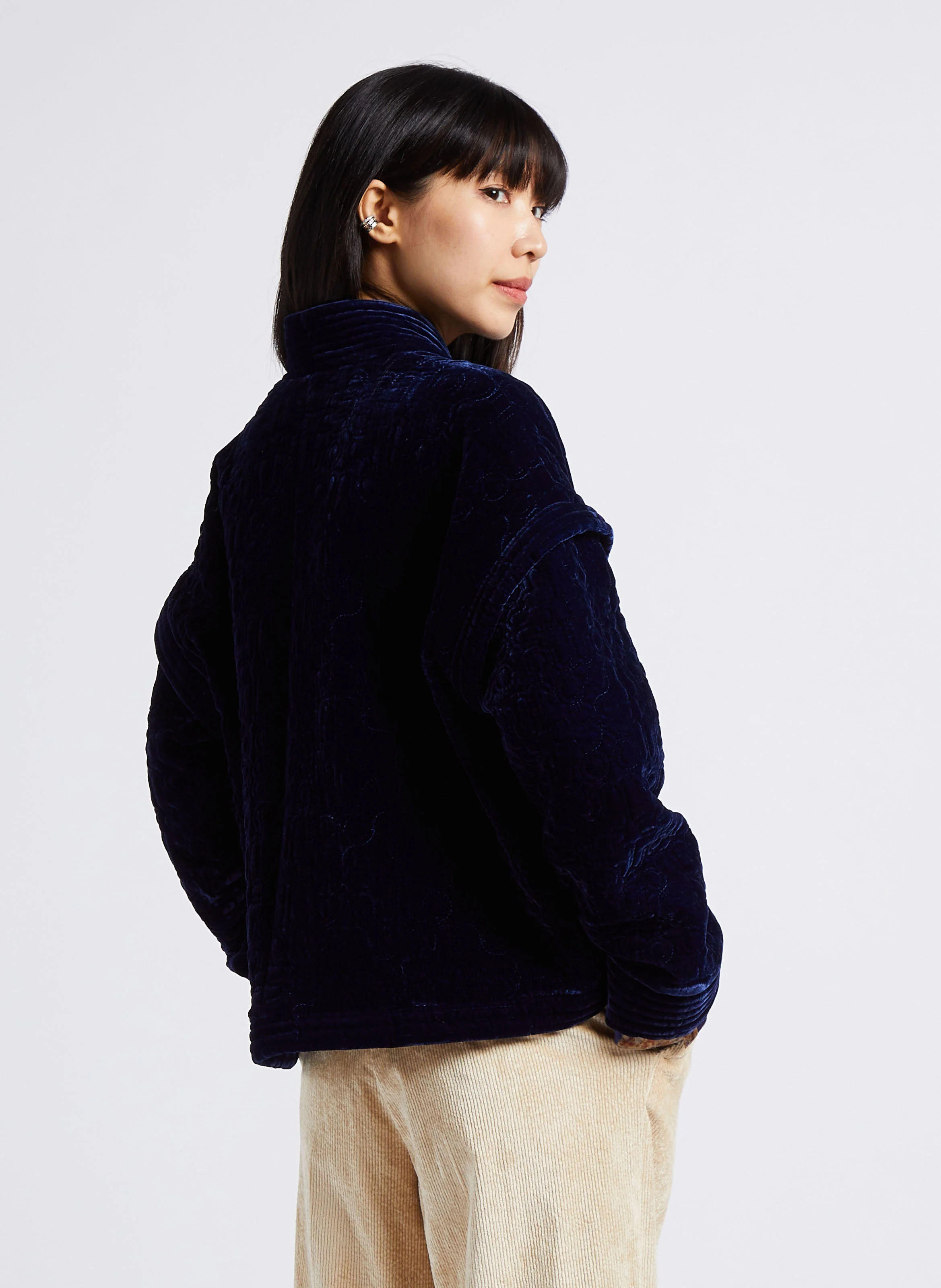 KUMA - Veste ample effet velours | Bleu