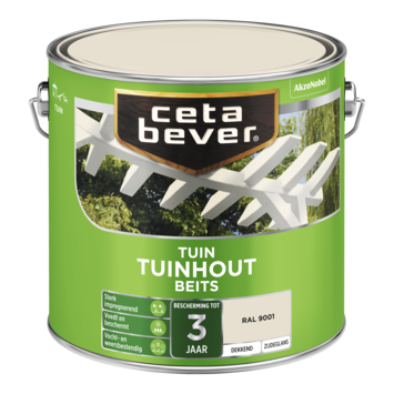 CetaBever Tuinhoutbeits dekkend RAL 9001 zijdeglans 2,5 L