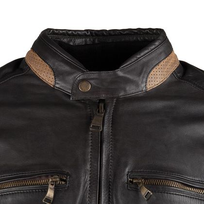 Blouson Helstons ACE - cuir RAG marron - Marron