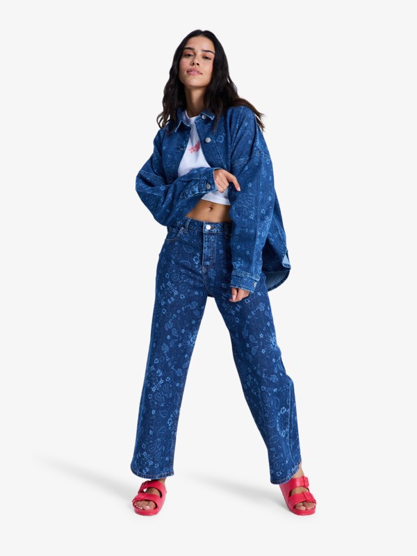 Kick Back Washed Surchemise Bleu Femme