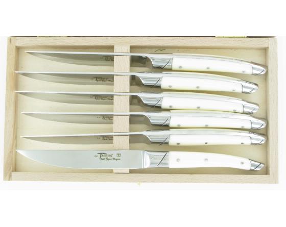 Le Thiers Table Acrylique Blanc - coffret de 6 pièces Couteaux Table par Goyon Chazeau